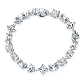 Shaped Emerald Cut Moissanite Tennis Bracelet