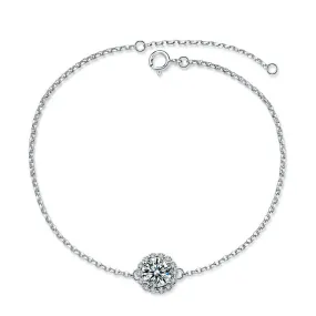 Simple Round Moissanite Bracelet for Women