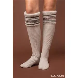 Simply Noelle Storyteller Tall Socks - Taupe