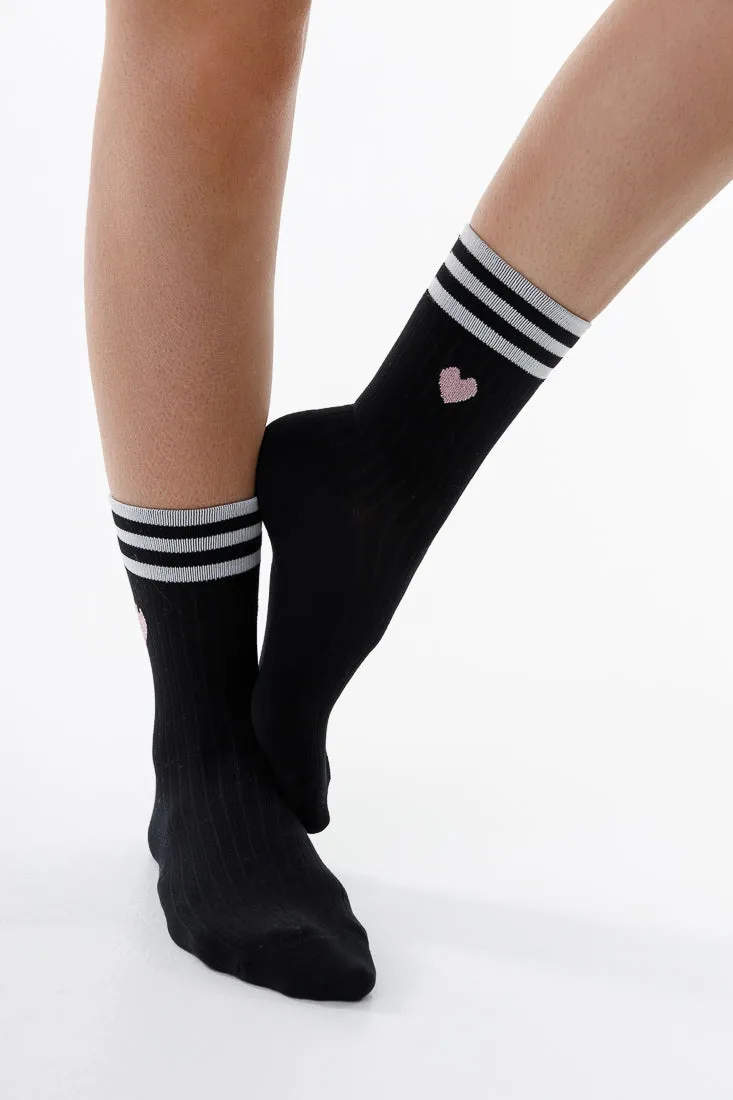 STRIPE HEART SOCKS 2 PACK