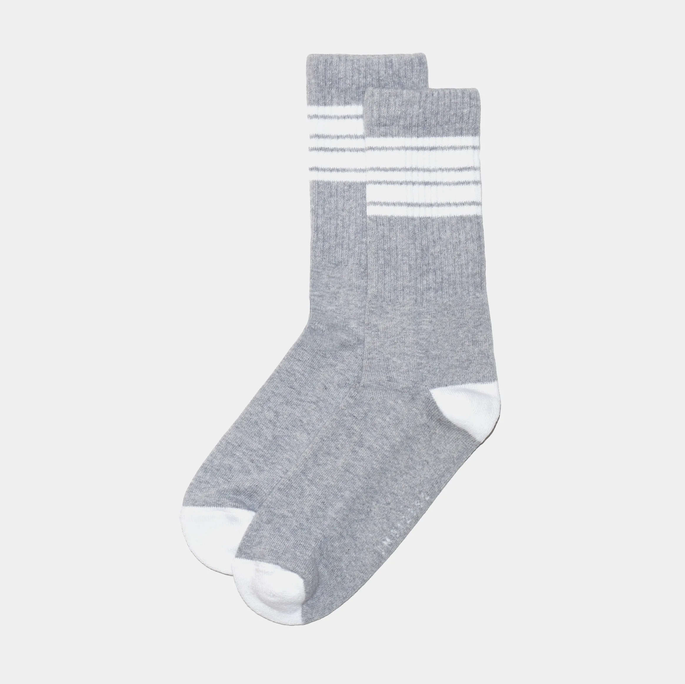 Striped Crew Socks Mens Socks (Grey)