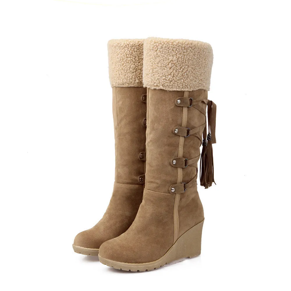 Tassel Wedge Snow Boots for Women 9952