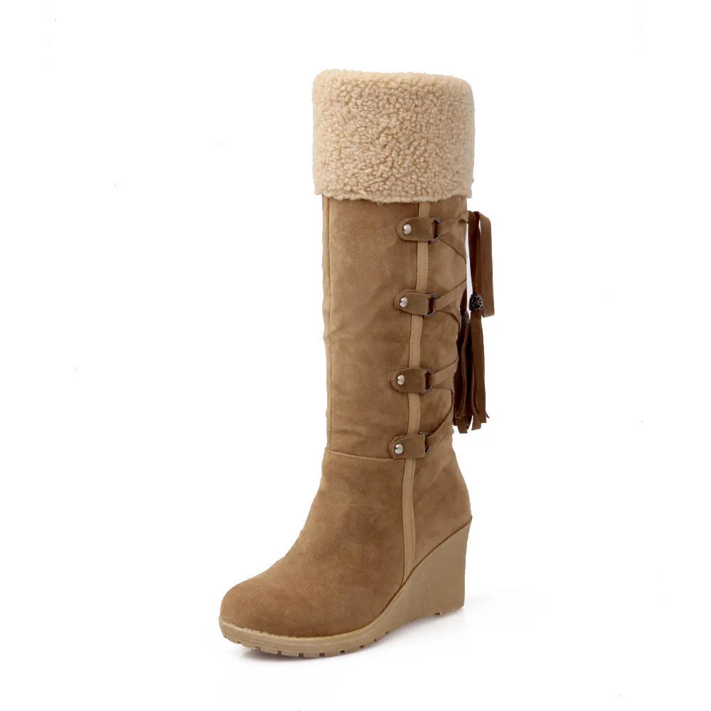 Tassel Wedge Snow Boots for Women 9952