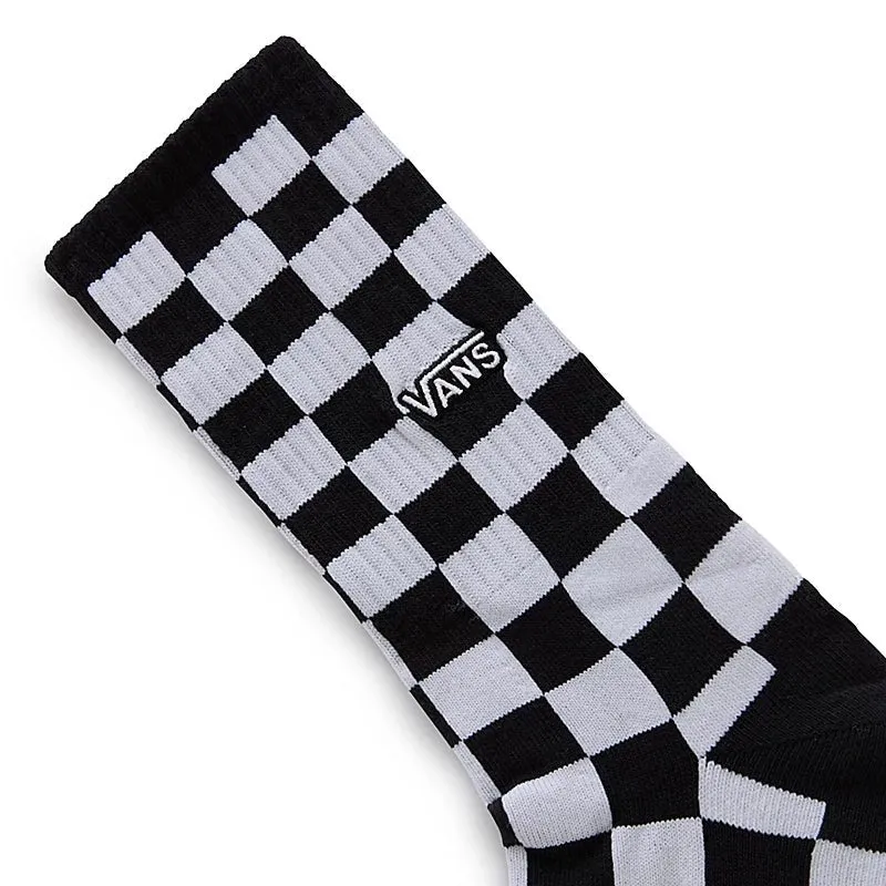 VANS UNISEX CHECKER BLACK/WHITE CREW SOCKS