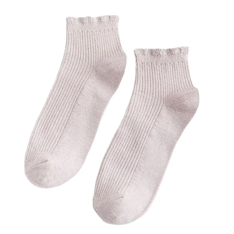 Women Deodorization Breathable Short Tube Socks Vintage Fungus Lace Cotton Boat Sock