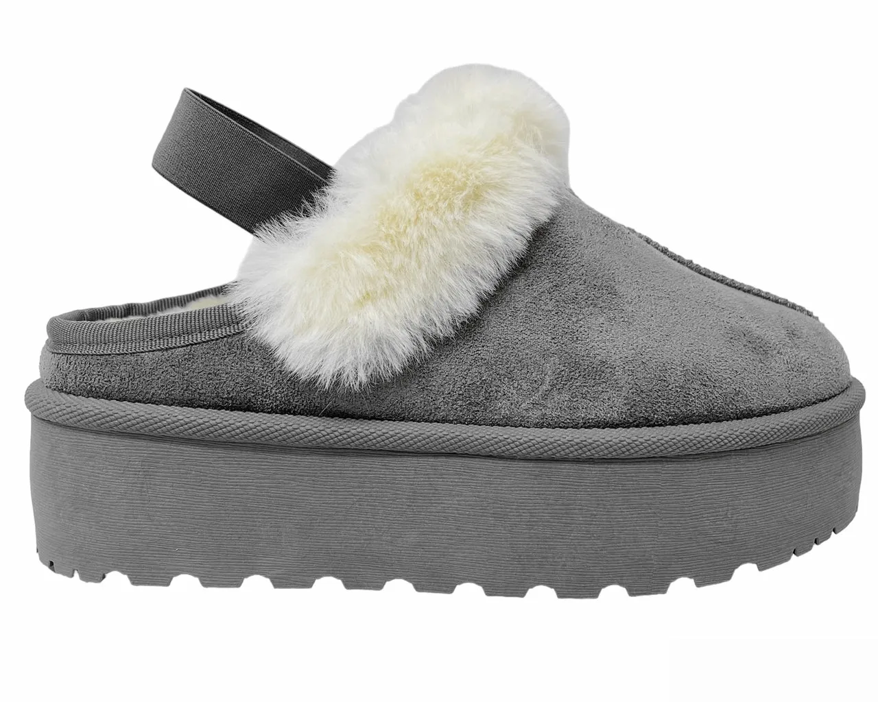 Women's Faux Suede Fur Platform Strap Shoes