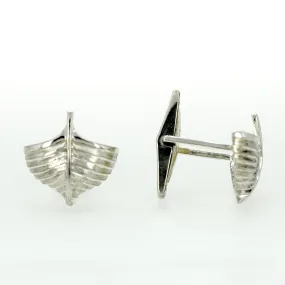 Wooden Boat Sterling Silver Cufflinks