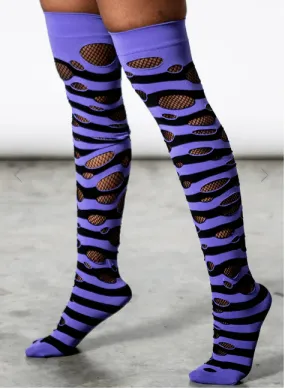 Wretched Soul Distress Socks [BLACK/PLUM]